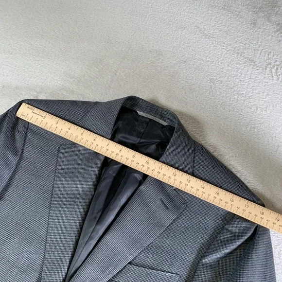 Canali Suit Jacket Mens 48 Gray Check 100% Wool Blazer Sport Coat Made In Italy